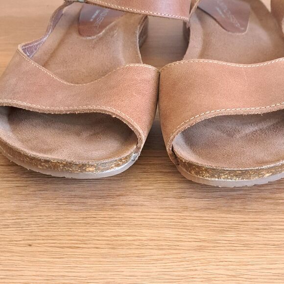 Unity in Diversity Ronda Women’s Sandals Tan Black Leather Slingback Size 40 US - Picture 3 of 13